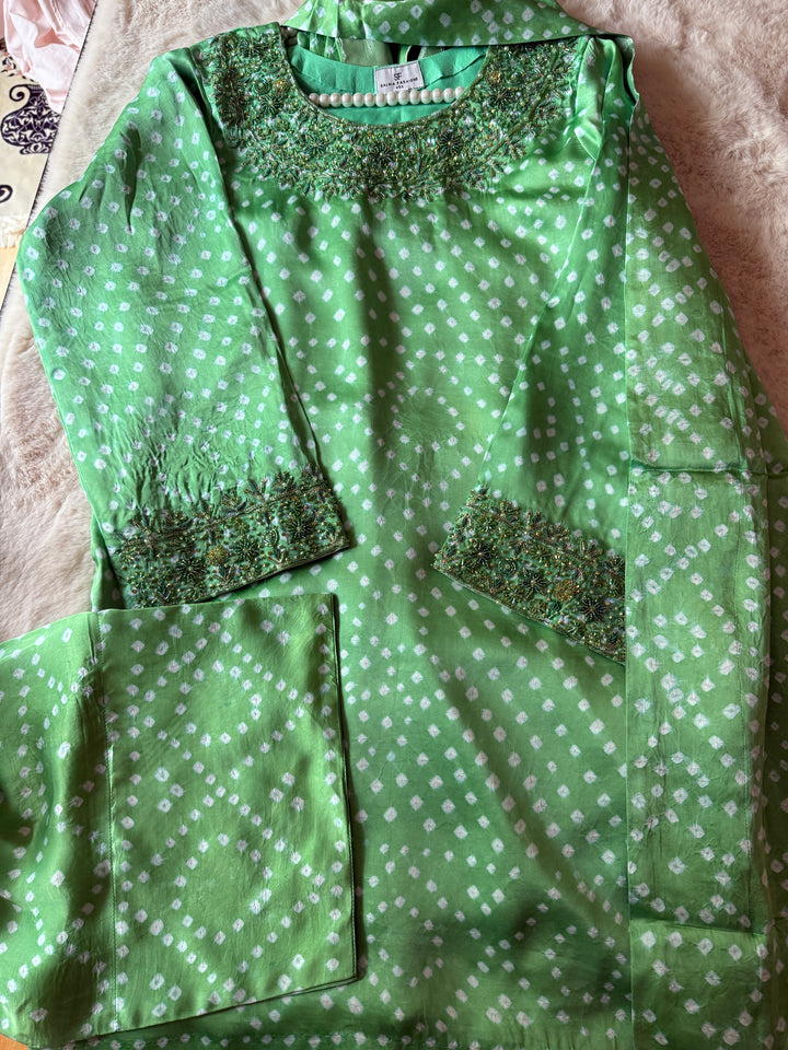 CHUNRI PURE CHARMEUSE SILK FARSHI SHALWAR FRSH03