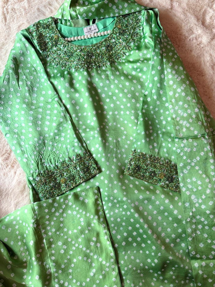 CHUNRI PURE CHARMEUSE SILK FARSHI SHALWAR FRSH03