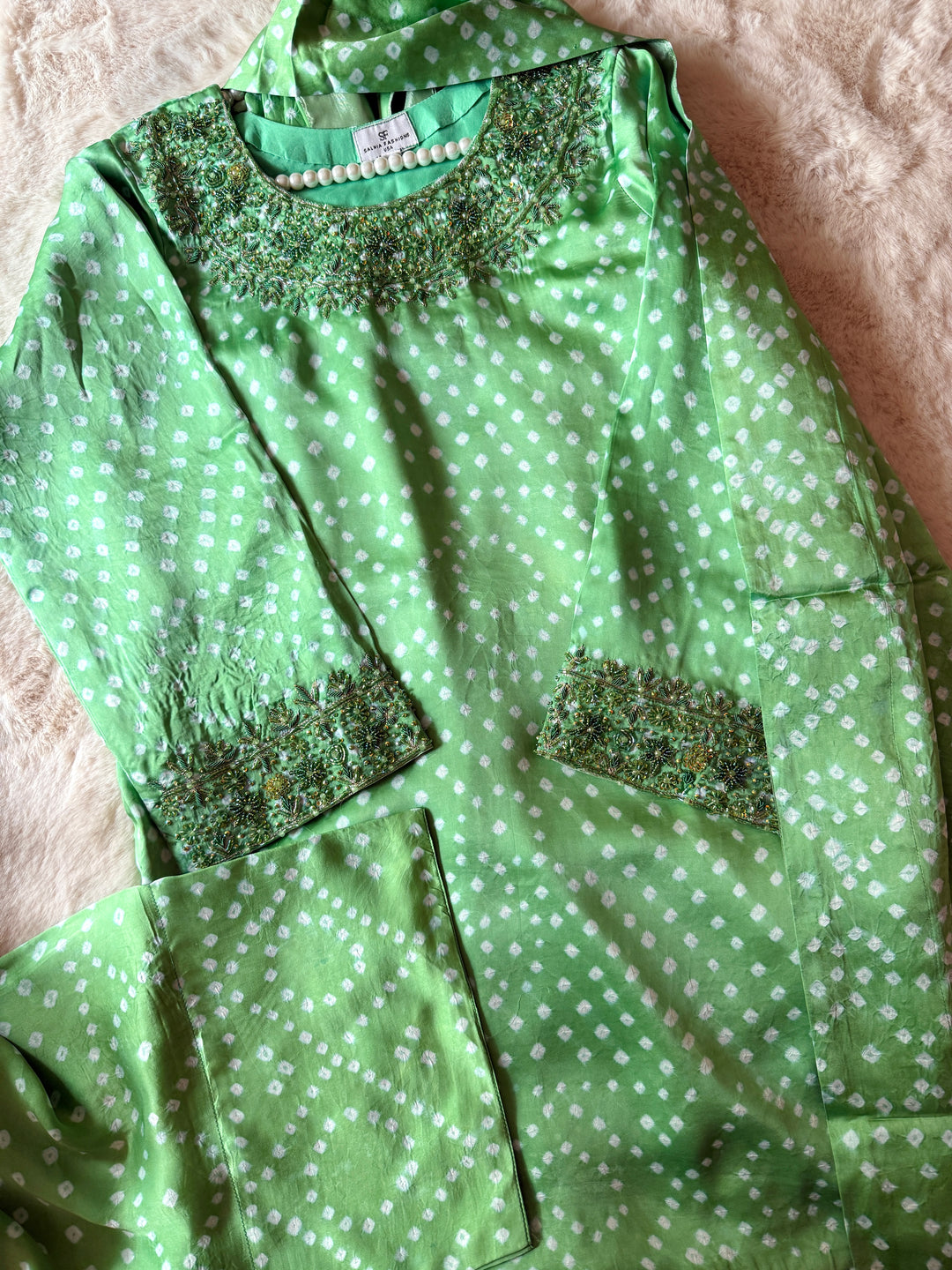 CHUNRI PURE CHARMEUSE SILK FARSHI SHALWAR FRSH03