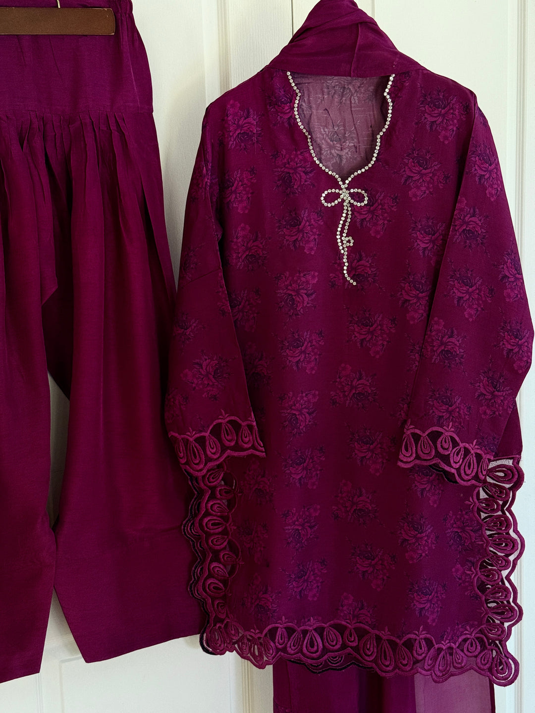 RAW SILK BOW FARSHI SHALWAR FRSH05