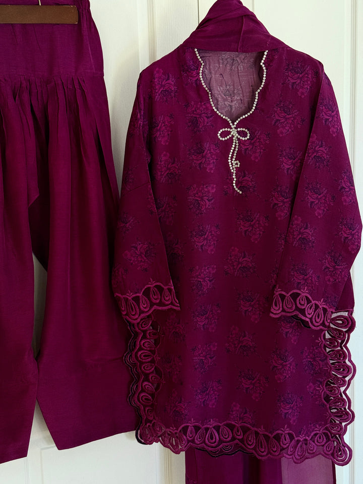 RAW SILK BOW FARSHI SHALWAR FRSH05