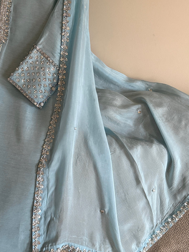 HAND EMBELLISHED RAW SILK SUIT FRSH63