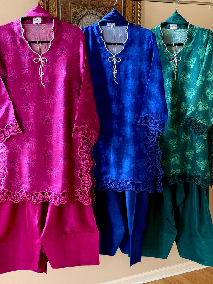 RAW SILK BOW FARSHI SHALWAR FRSH05