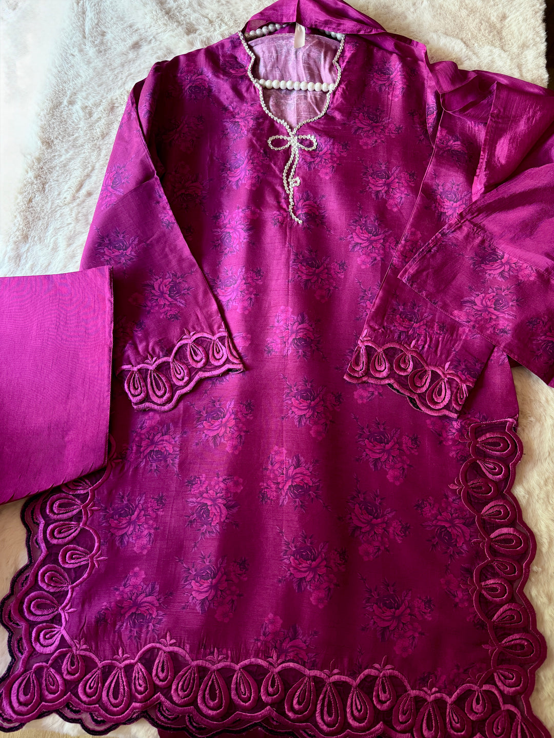 RAW SILK BOW FARSHI SHALWAR FRSH05