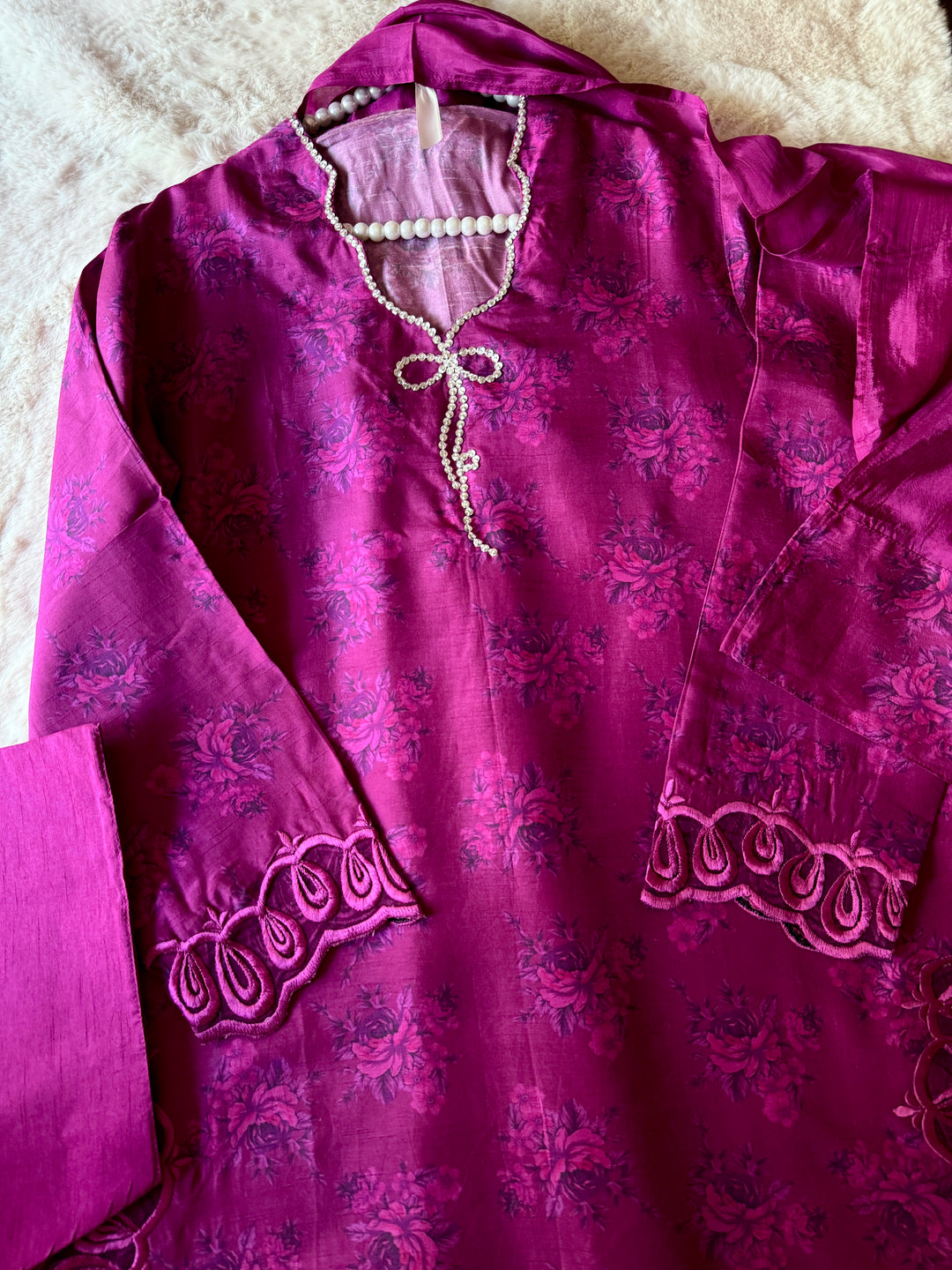 RAW SILK BOW FARSHI SHALWAR FRSH05