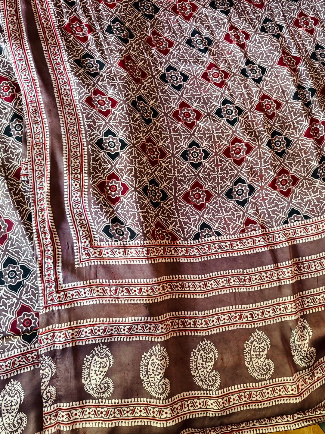 PURE SILK AJRAK SUIT AJSF03
