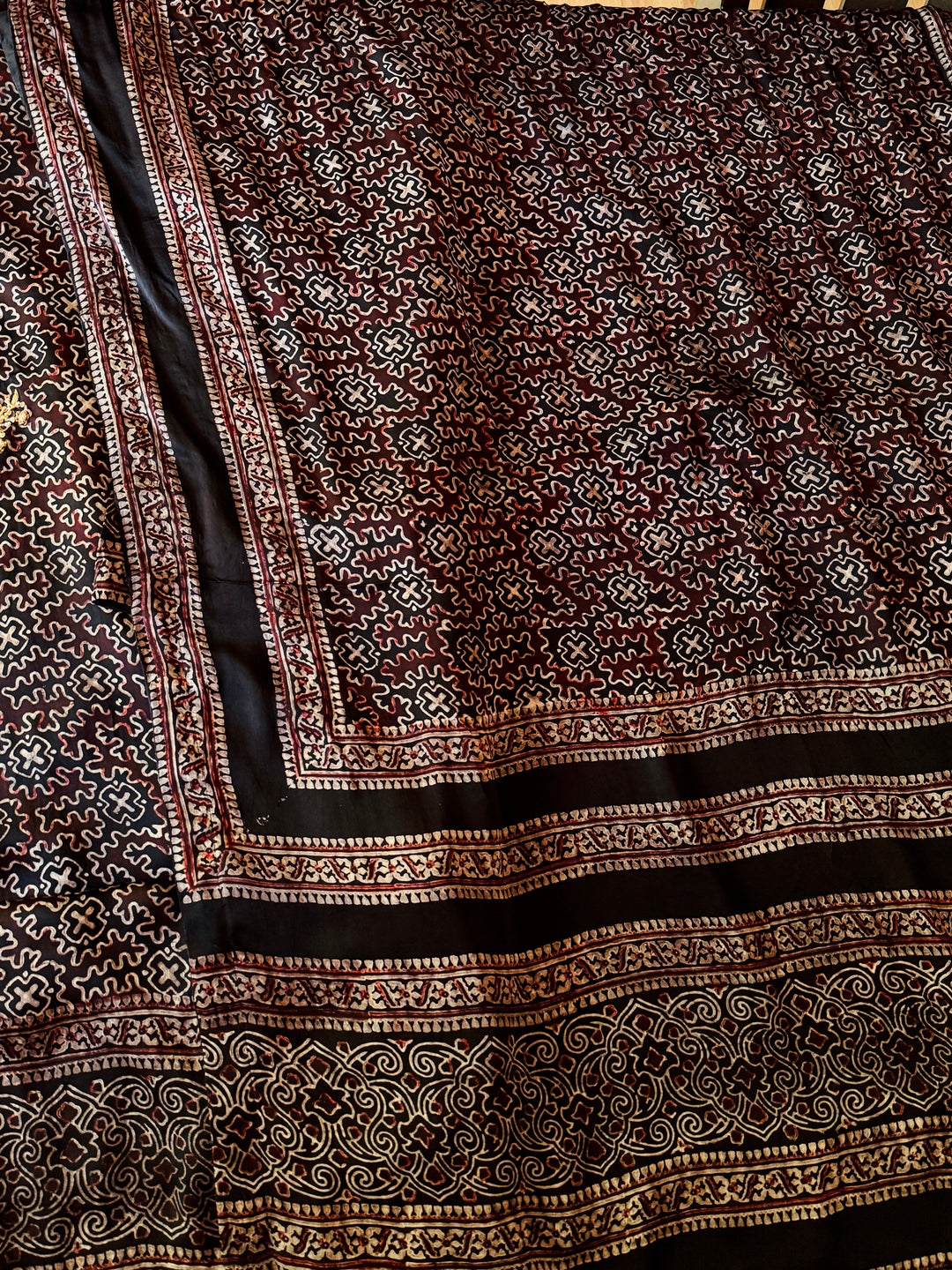 PURE SILK AJRAK SUIT AJSF01