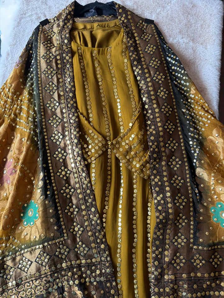 HEAVY KAAMDANI SUIT WITH WOVEN ATLAS DUPATTA KMSF06