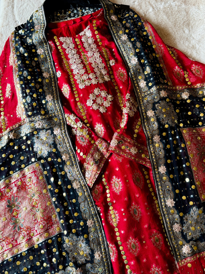 HEAVY KAAMDANI SUIT WITH WOVEN ATLAS DUPATTA KMSF05