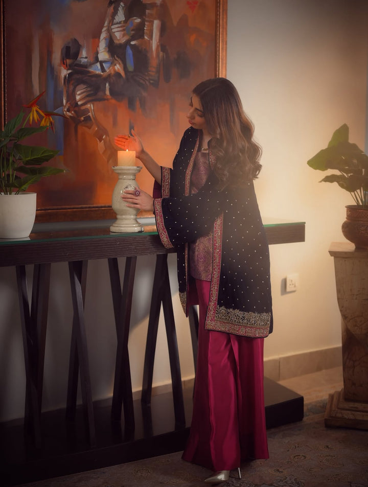 PARTYWEAR COAT STYLE BANARASI SUIT SFPW01