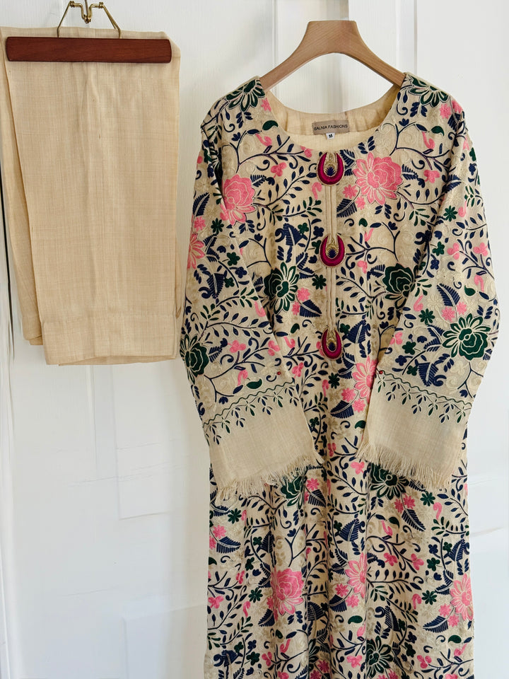 AARI EMBROIDERED PASHMINA KAFTAN SFP17