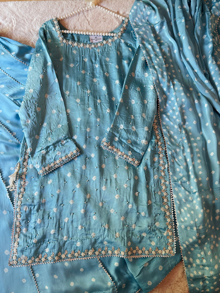 CHUNRI PURE CHARMEUSE SILK SHARARA SUIT SFSH01