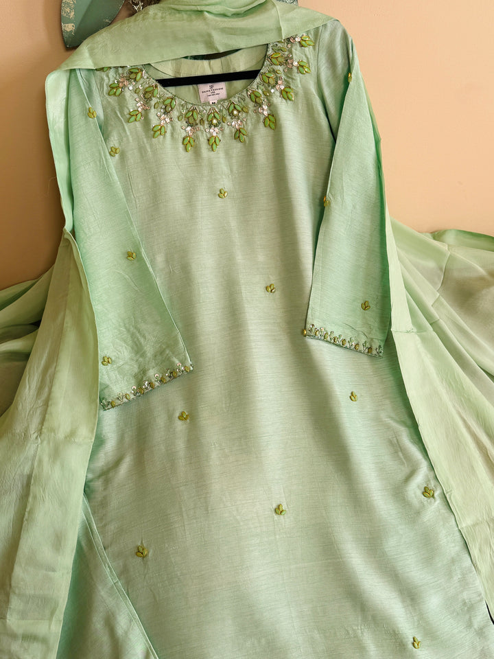 JEWEL EMBELLISHED RAW SILK SUIT FRSH22