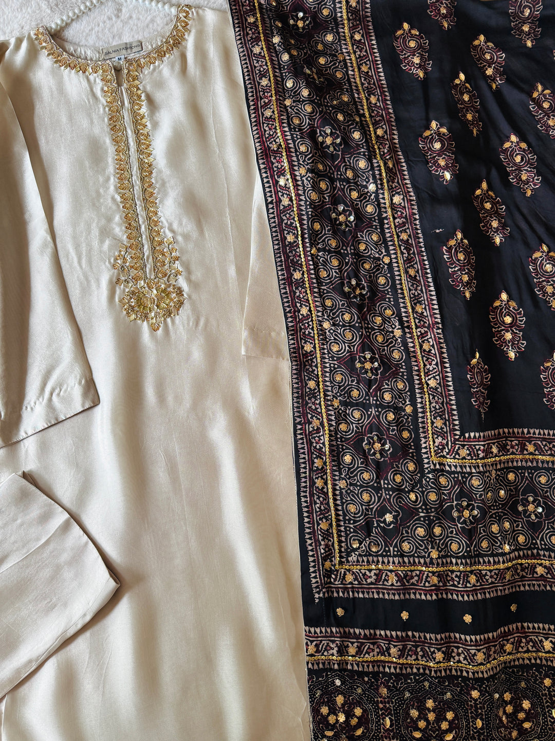 PURE SILK AJRAK SUIT AJSF02