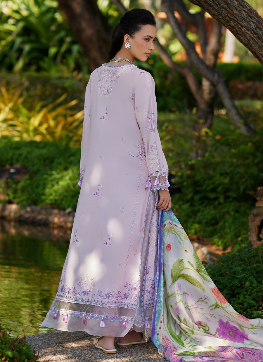 farah talib aziz pink dress Farah Talib Aziz FTA-05 Palmira Pink Embroidered Jacquard 3 Piece Festive Summer Suit