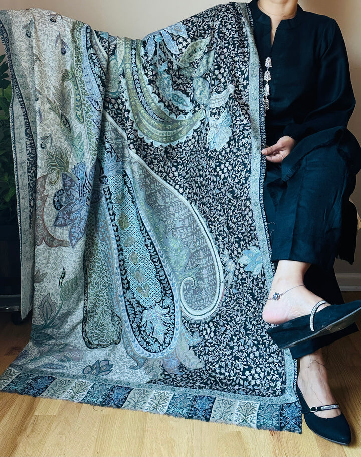 QALAMKAR EMBROIDERED PASHMINA SHAWL KHSF03