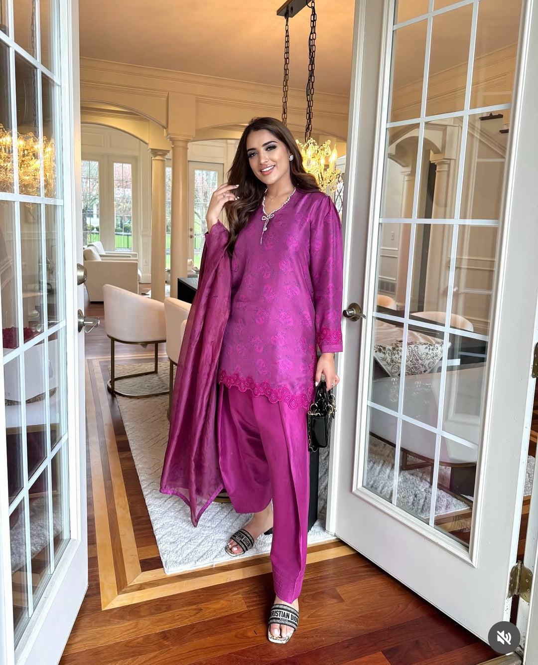 RAW SILK BOW FARSHI SHALWAR FRSH05