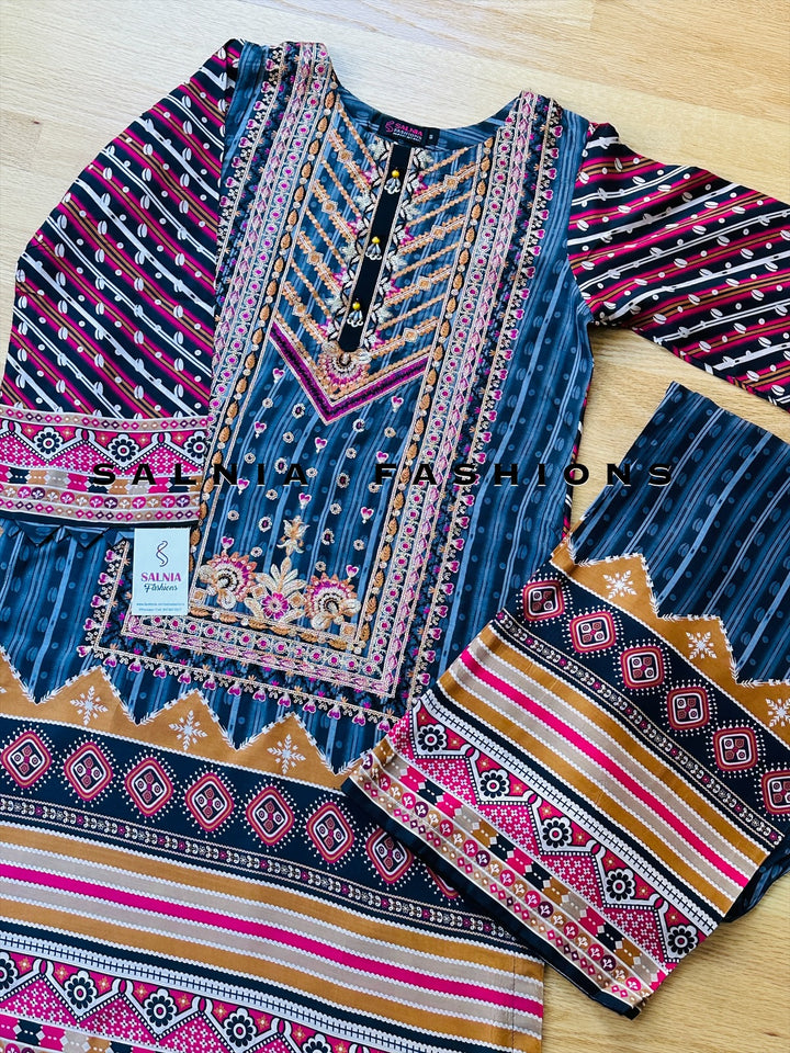 EMBROIDERED CO-ORD SHIRT/PANT MQ52