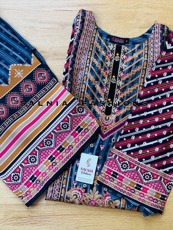 EMBROIDERED CO-ORD SHIRT/PANT MQ52