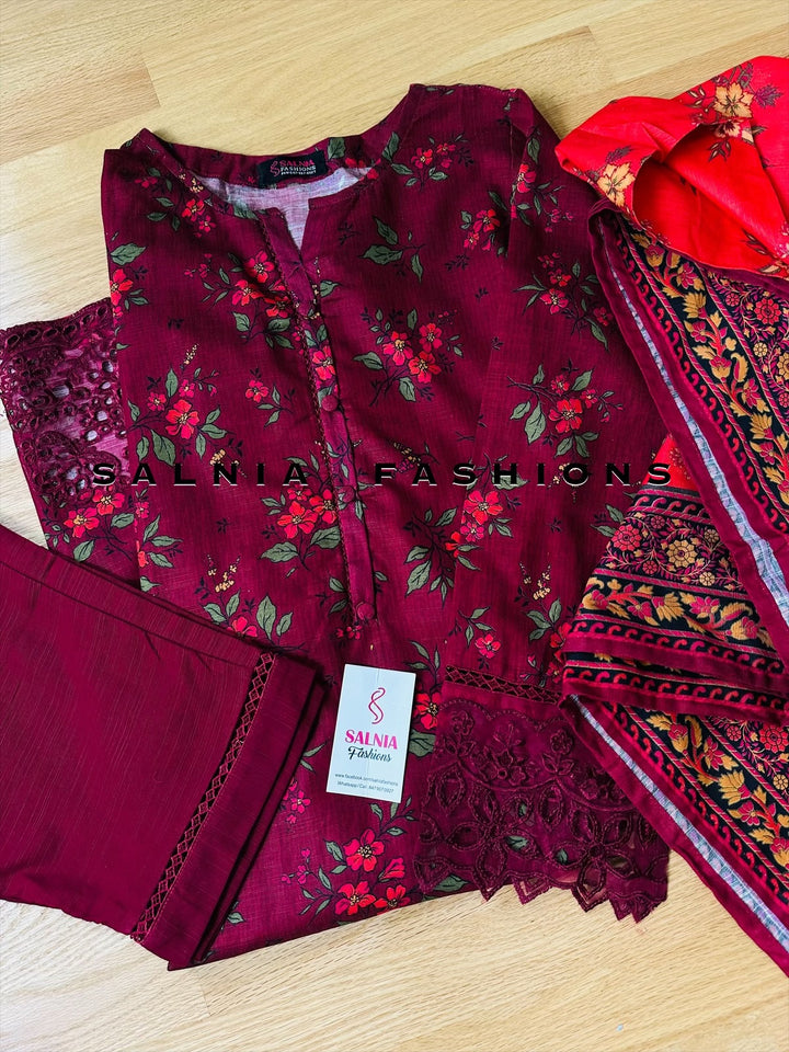 EMBROIDERED KHADDAR SUIT SB01
