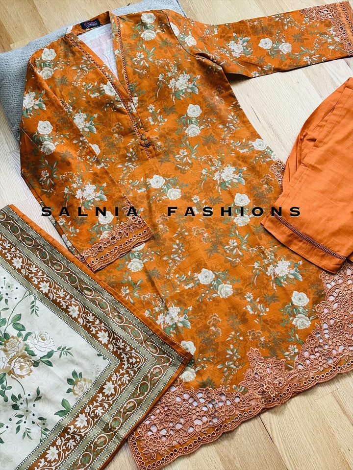 EMBROIDERED KHADDAR SUIT SB03