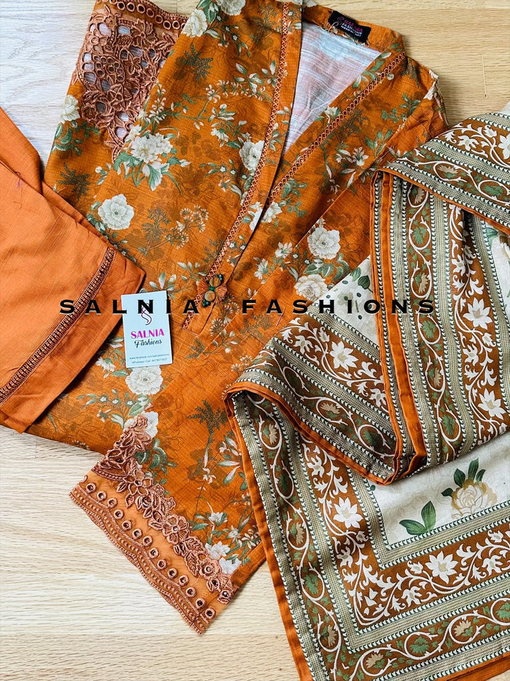 EMBROIDERED KHADDAR SUIT SB03
