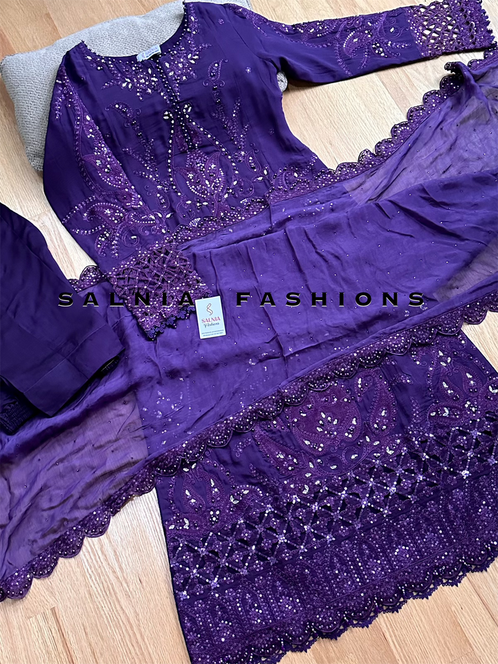 CHIFFON PARTYWEAR SUIT ALPW90