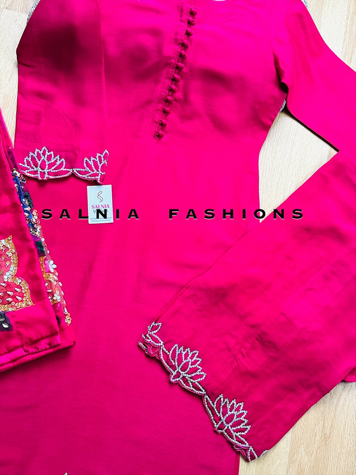 PURE RAW SILK HAND PAINTED SUIT SFHP4