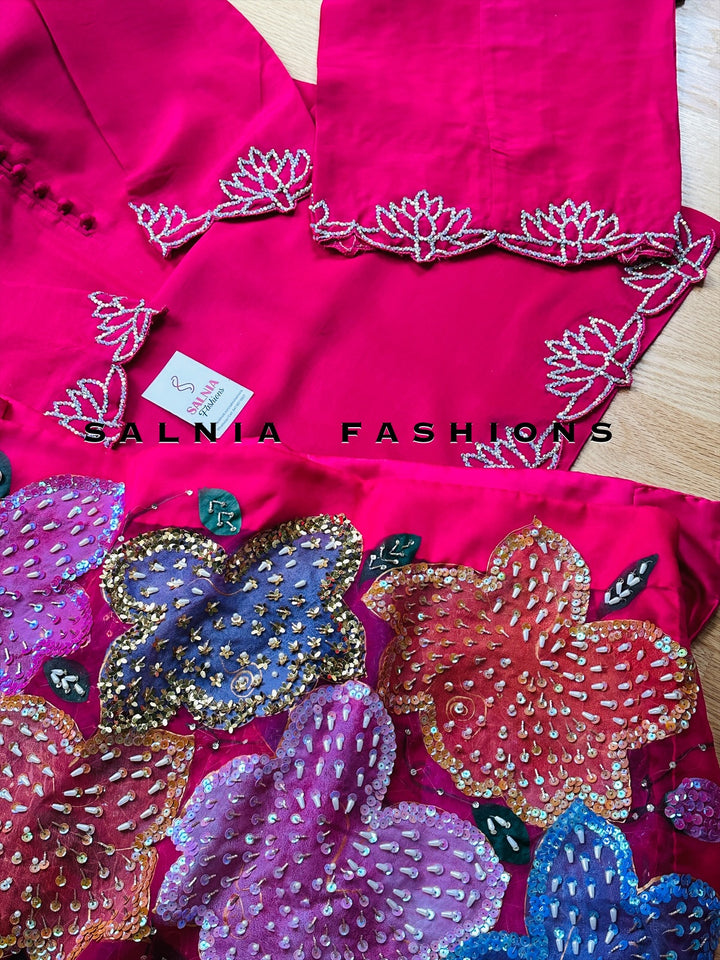 PURE RAW SILK HAND PAINTED SUIT SFHP4