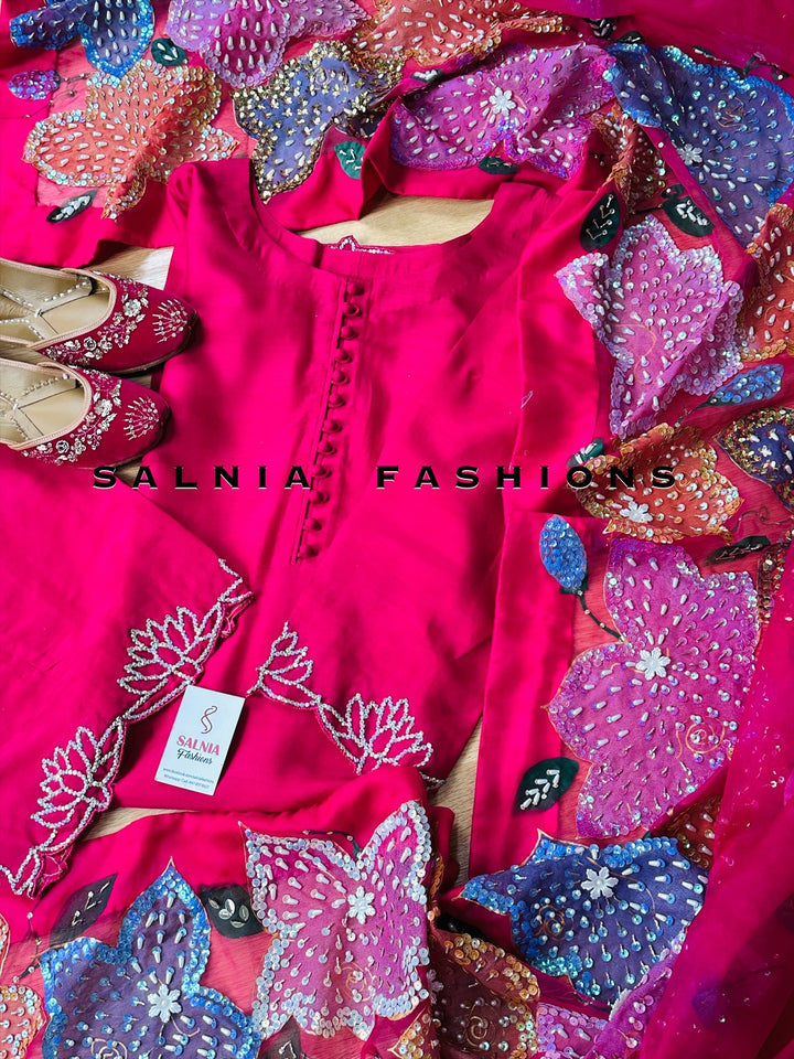 PURE RAW SILK HAND PAINTED SUIT SFHP4