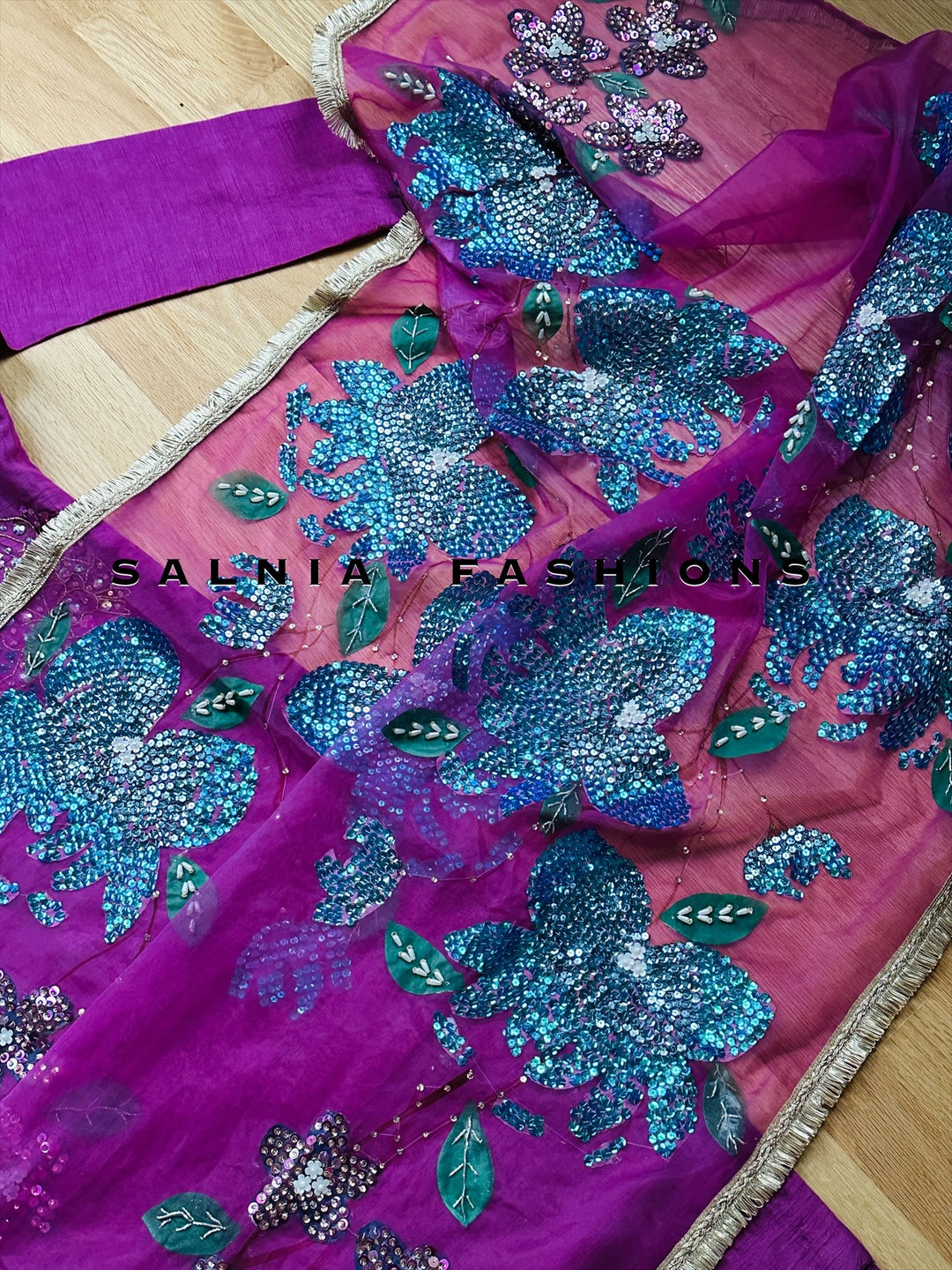 PURE RAW SILK HAND PAINTED SUIT SFHP5