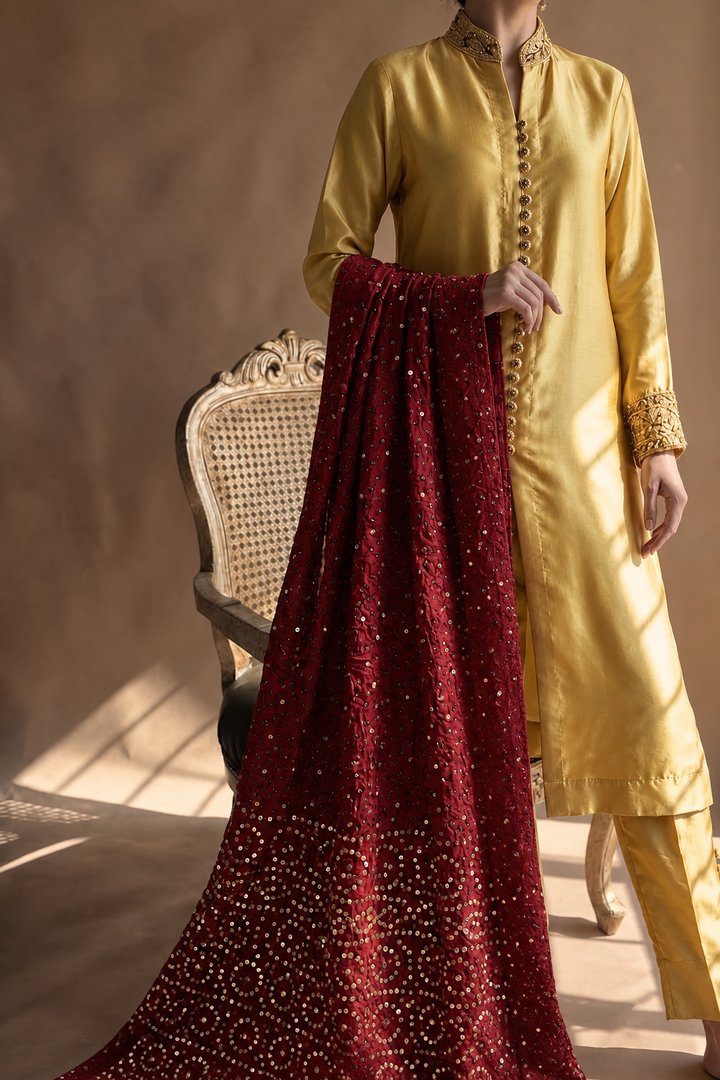 CUSTOM SERIES PURE SILK CHUNRI SUITS CHSF14