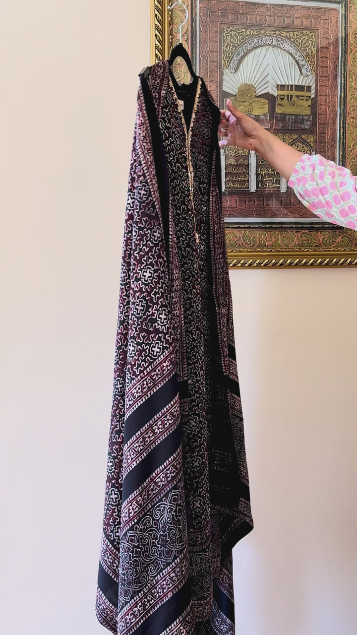 PURE SILK AJRAK SUIT AJSF01