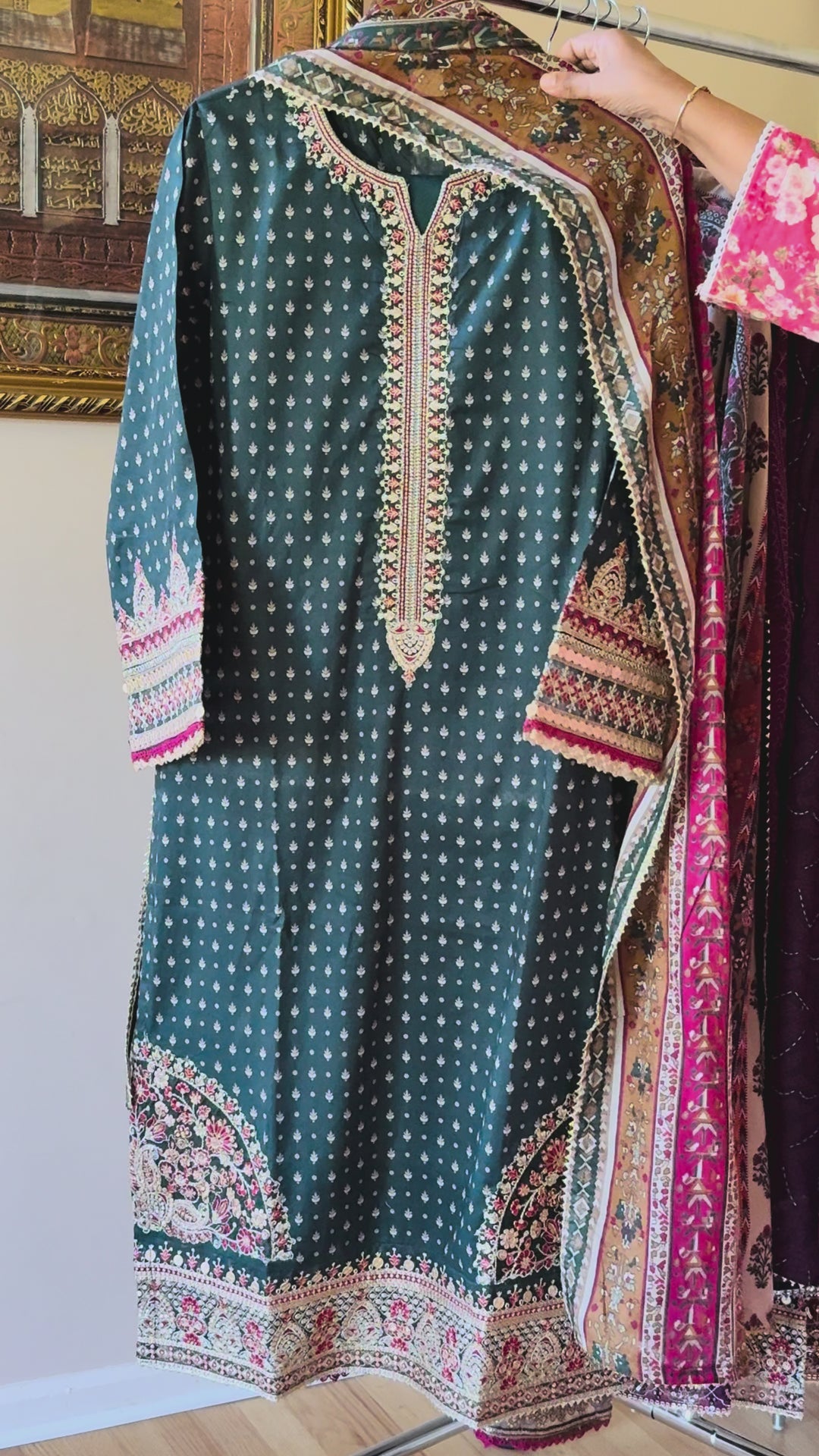 EMBROIDERED CASUAL WEAR LAWN 3-PC SUITS CWSF42