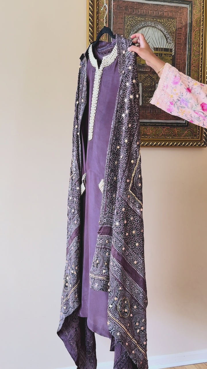 PURE SILK AJRAK SUIT AJSF04