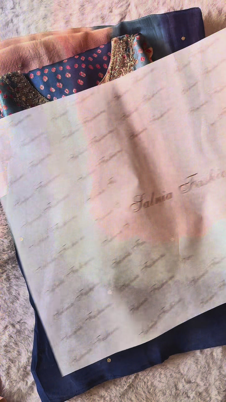 PURE SILK CHUNRI CUSTOM KAFTAN PARTYWEAR CHSF02