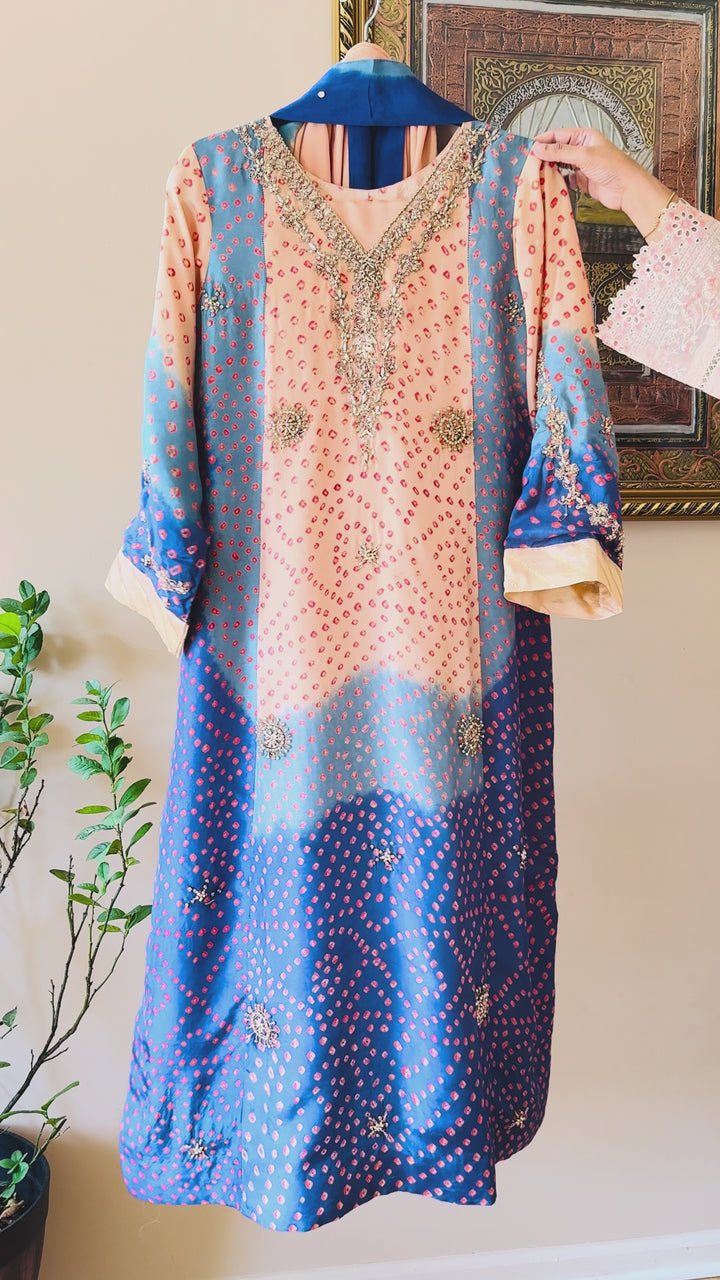PURE SILK CHUNRI CUSTOM KAFTAN PARTYWEAR CHSF02