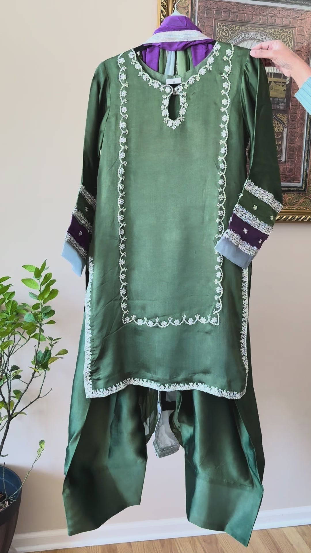 HAND EMBELLISHED PURE SILK FARSHI SHALWAR FRSH71