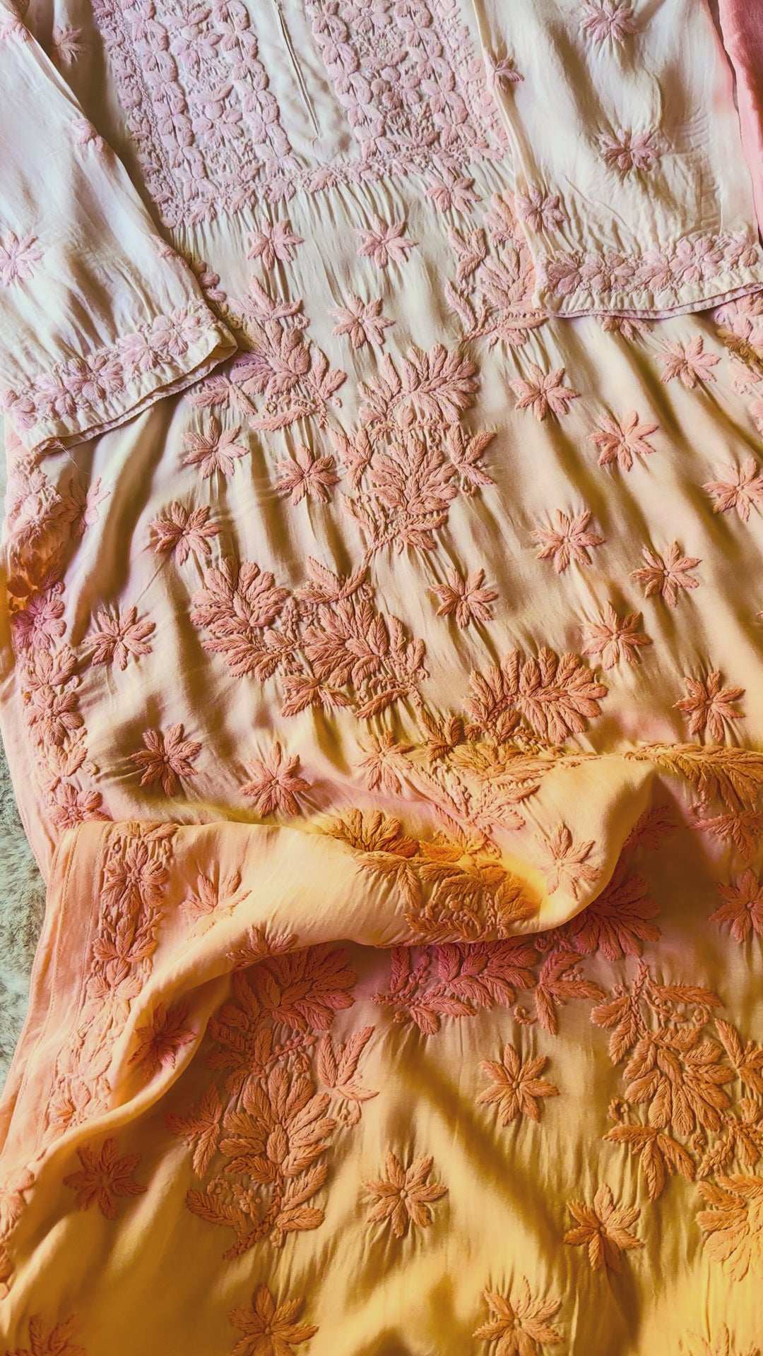 PURE SILK CHIKANKARI WITH HEAVY 3-D WORK SFCH09