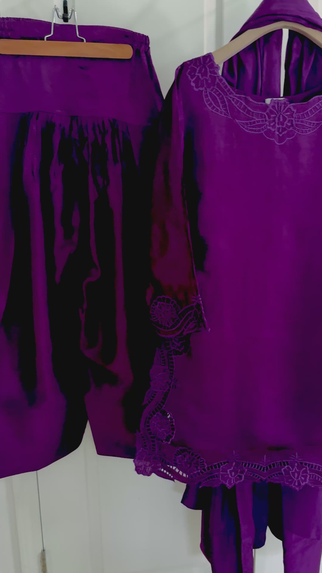 EMBROIDERED CUTWORK SHEESHA SILK FARSHI SHALWAR FRSH44