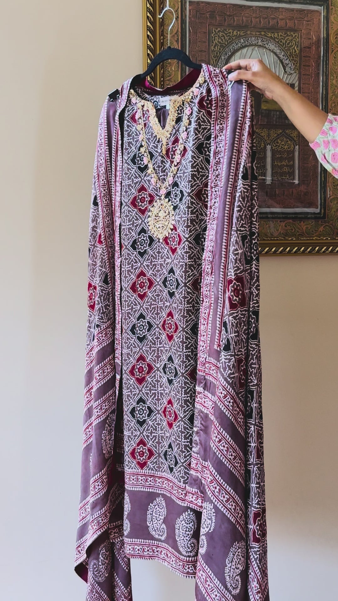 PURE SILK AJRAK SUIT AJSF03