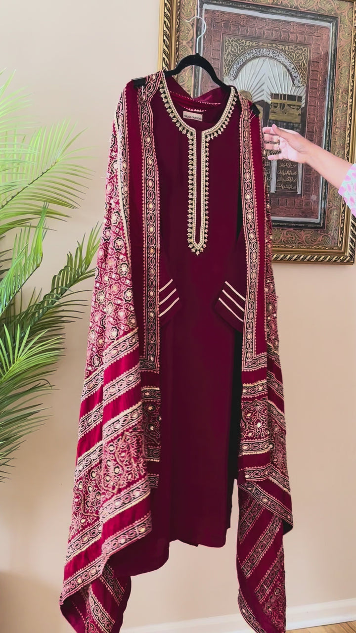 PURE SILK AJRAK SUIT AJSF07