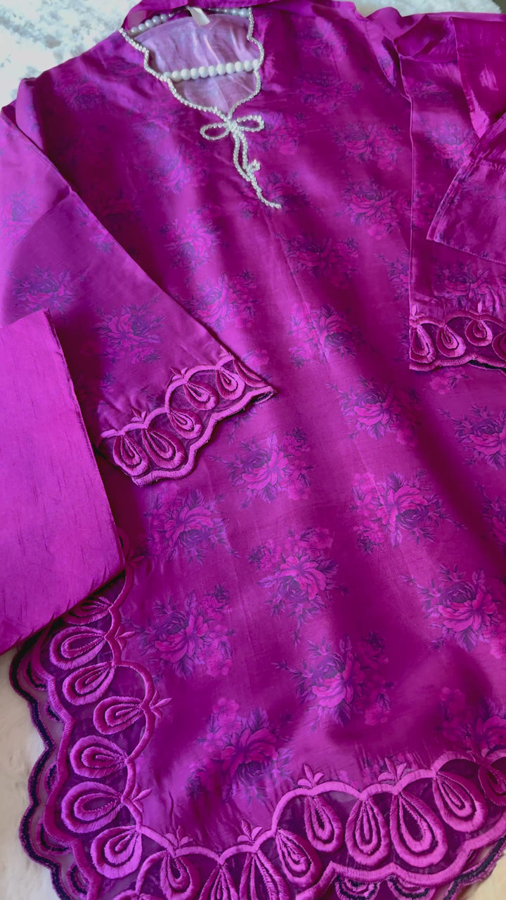 RAW SILK BOW FARSHI SHALWAR FRSH05