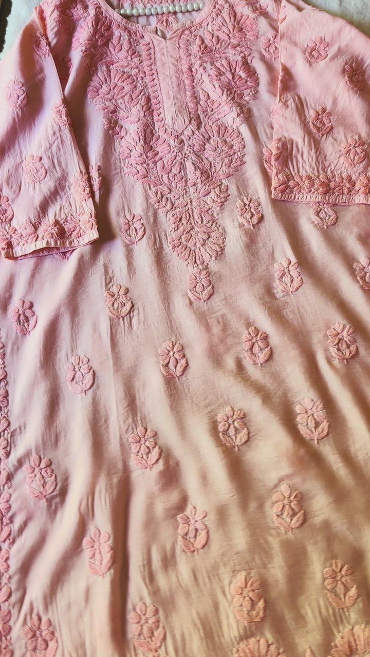 PURE SILK CHIKANKARI WITH HEAVY 3-D WORK SFCH11