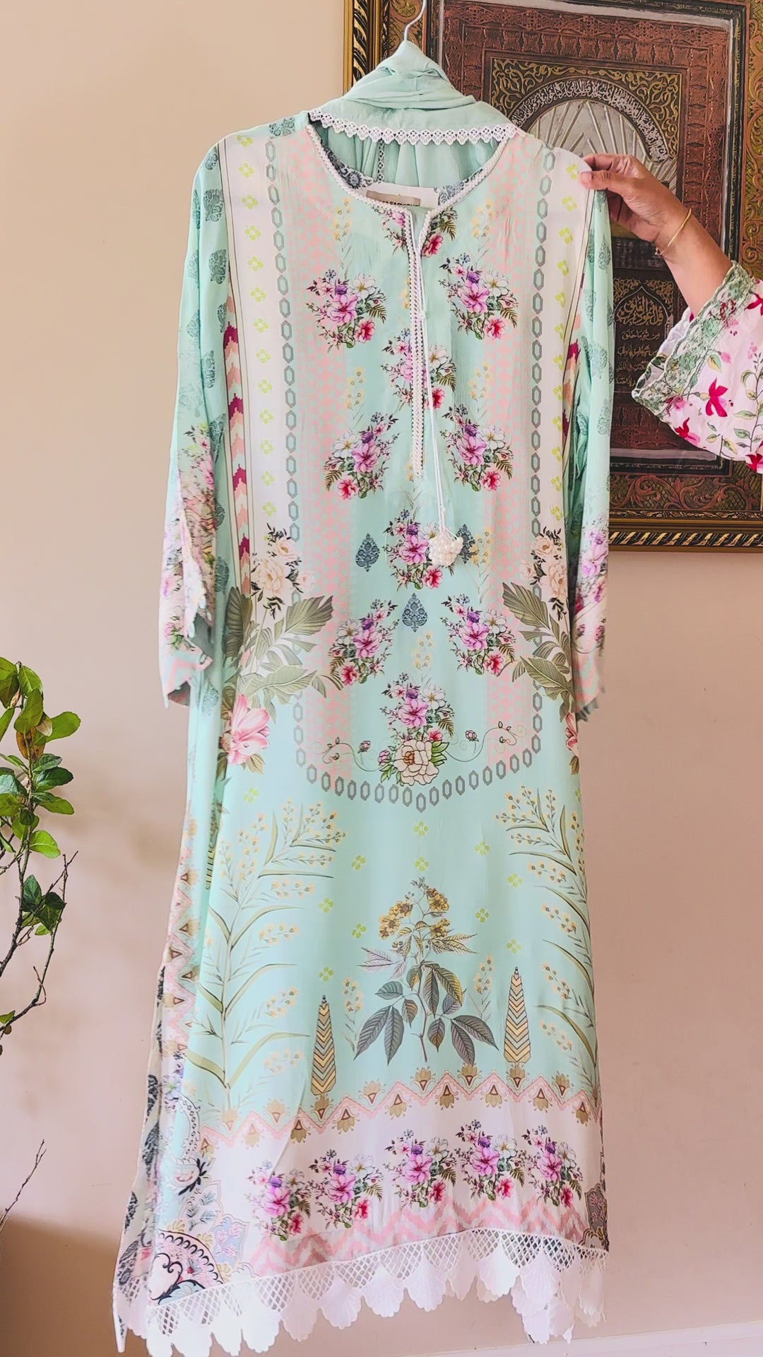 PURE CREPE SILK KAFTAN SET SFKF31
