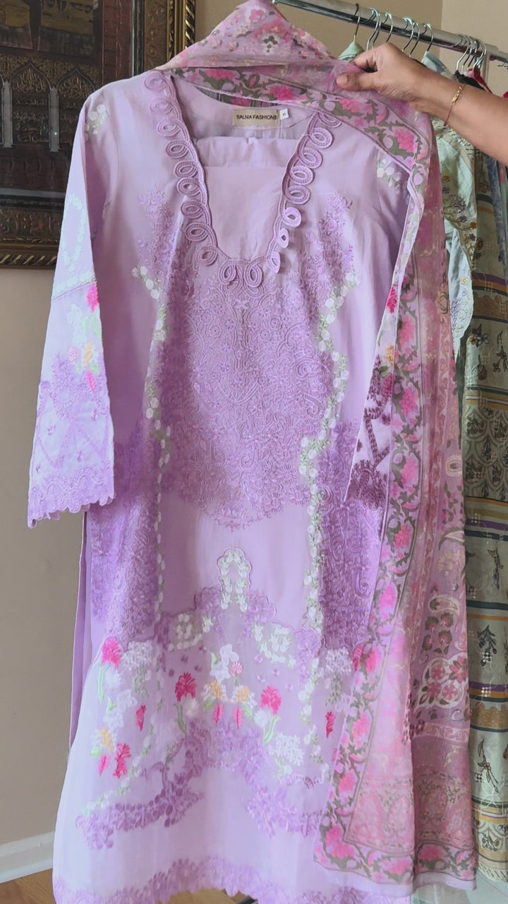 EMBROIDERED CASUAL WEAR LAWN 3-PC SUITS CWSF13