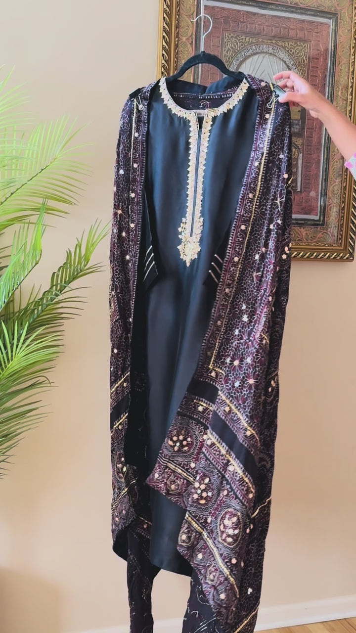 PURE SILK AJRAK SUIT AJSF05