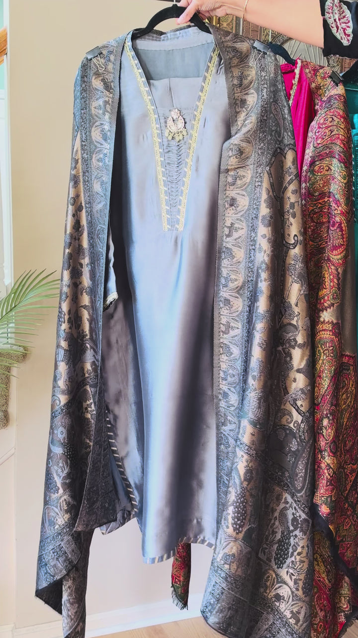 KHANI WOVEN PURE MOONLIGHT SHAWL SET KHMN05