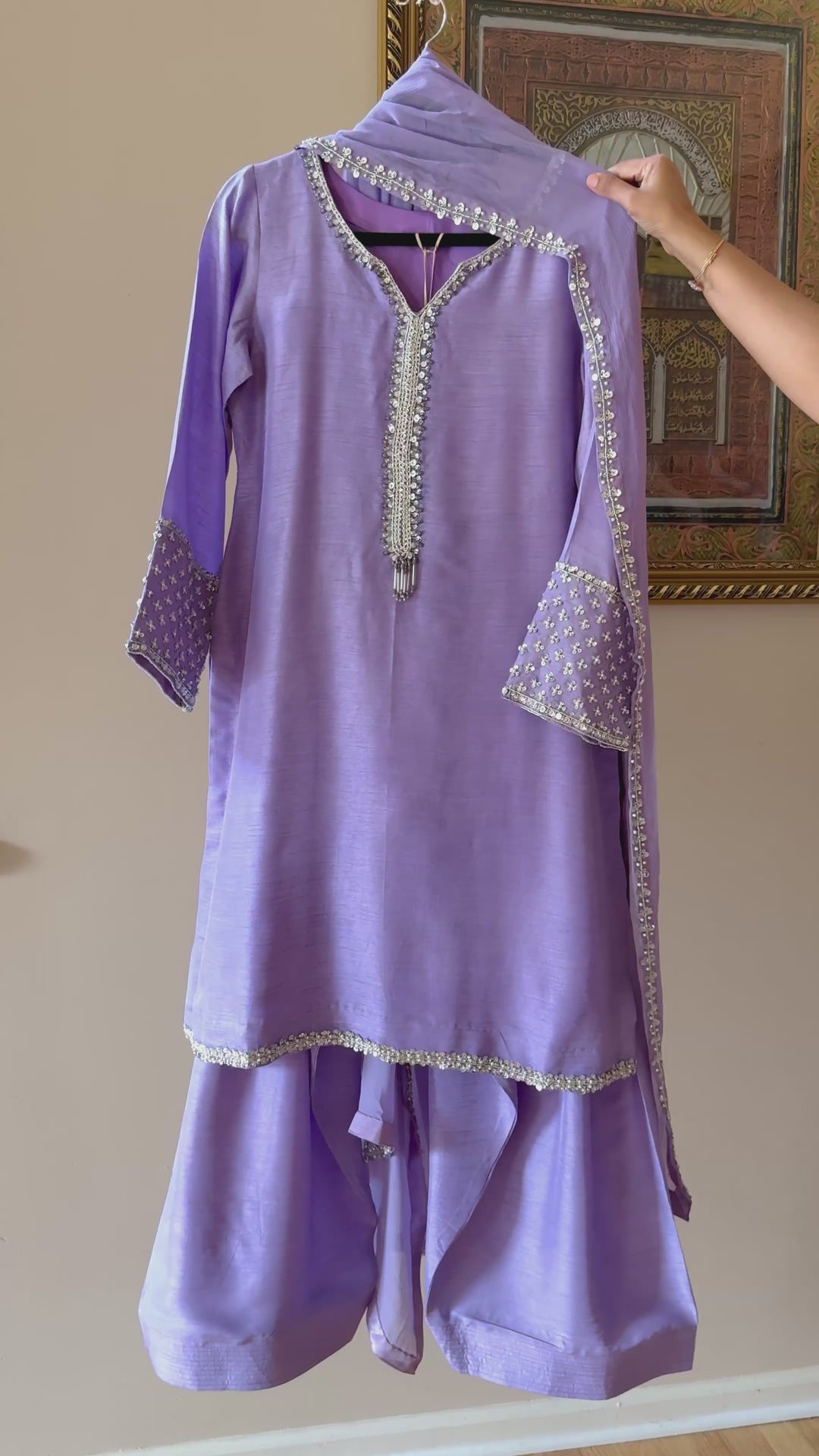 HAND EMBELLISHED RAW SILK FARSHI SHALWAR FRSH70
