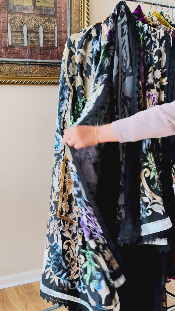 EMBROIDERED LINEN SUIT WITH PALACHI DUPATTA PLSF07